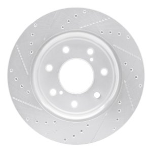 Ford F-150 Brake Rotor (1) - Front Right - R1 Concepts - Drilled & Slotted - Silver - `10-`14